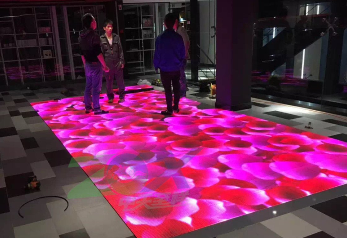 Quality Waterproof Anti - Pressure Floor Tile Screen P6.25 Outdoor Lightning Led Display factory
