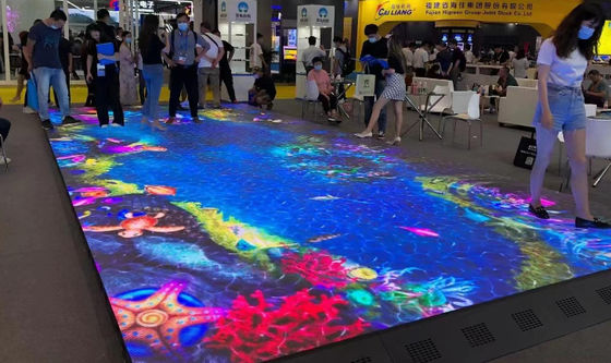 Quality Pressure-Resistant P4.81 Outdoor LED Display With Built-In Interactive Induction Floor Tile Screen factory
